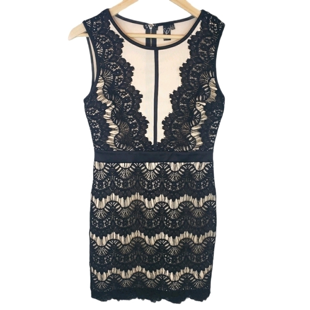 WINDSOR Sleeveless Lace Bodycon Dress Size S